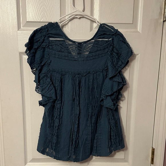 Daytrip Deep Teal Lace Blouse - Picture 5 of 5